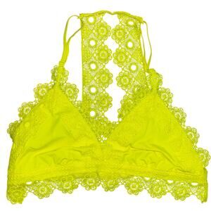 Aerie women’s yellow lace bralette (size small)